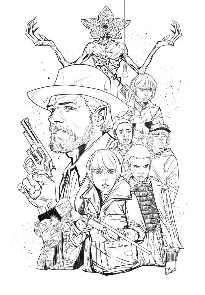 Top 15 Printable Stranger Things Coloring Pages