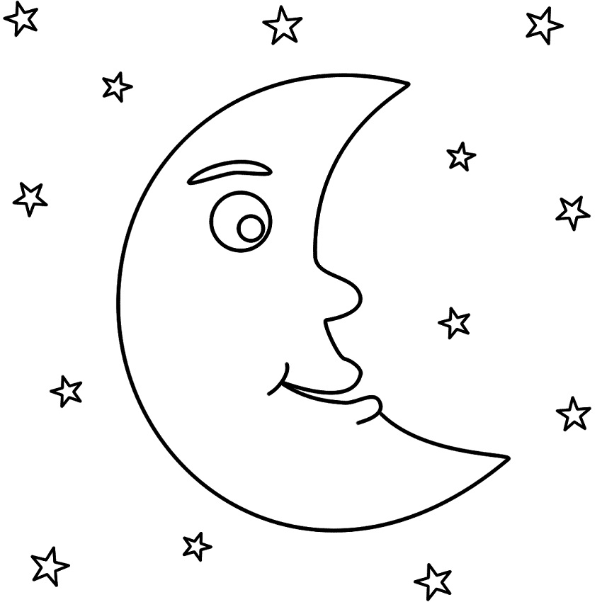 Top 40 Printable Moon Coloring Pages